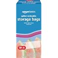 Amazon Basics Reclosable Gallon Food Storage Bags with Double Zipper Seal, Stand and Fill Base, BPA Free, 120 Count
