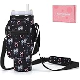 GOEWY Water Bottle Carrier Bag for Stanley 40/30 oz Tumbler with Phone Pocket Neoprene Water Bottle Holder with Shoulder & Handheld Strap Stanley Cup Accessories