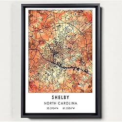 Shelby Map Poster, North Carolina Map Art