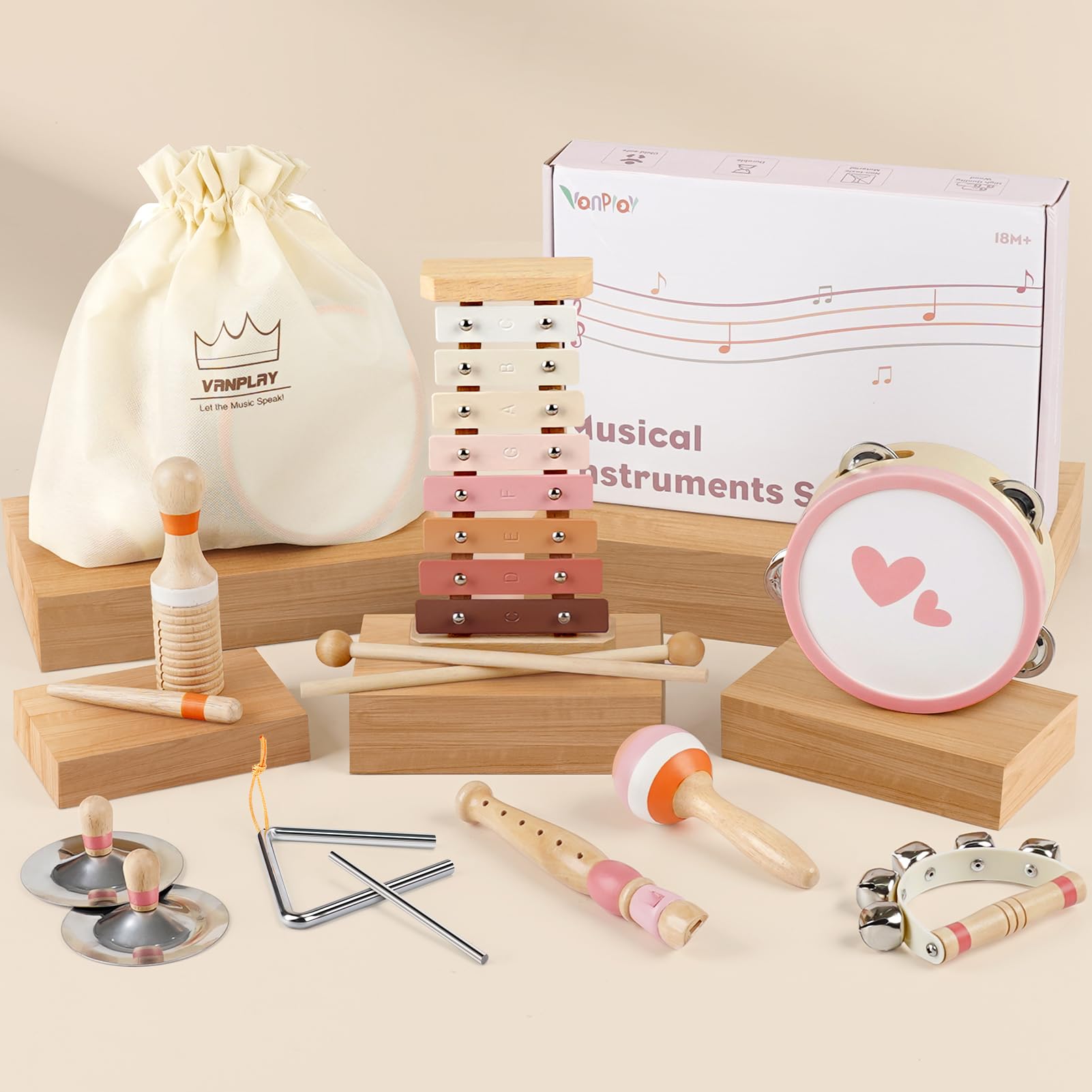 Musikinstrumente Kinder ab 3 Jahre Xylophon Trommel Schlagzeug Kinderspielzeug Musikinstrumente Spielzeug Mädchen 3 Jahre Montessori Holzspielzeug 6