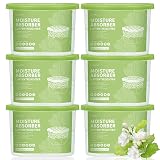 CLEVAST Moisture Absorber Boxes 6 Pack, 12 Oz Dehumidifier for Closet & Bathroom, Humidity Absorber for Wardrobe, Bedroom, RV & Car, Moisture Control, Jasmine Scented