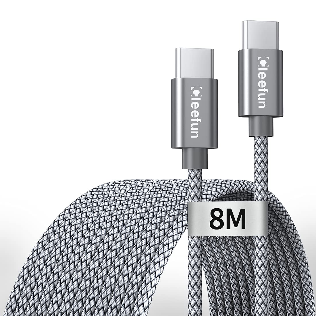 CLEEFUN Extra Long USB C to USB C Cable 8M/26ft, Fast Charging USB Type C to Type C PD 60W Charging lead for iPhone 17 Air 16 15, Samsung Galaxy, Pixel, Switch, Huawei, Lenovo and More