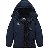 SOBAPRA Kids Waterproof Ski Jacket Warm Winter Coat Boys and Girls Fleece Lined Hooded Rain Jacket