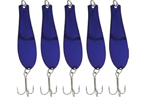 YELLOW BIRD FISHING PRODUCTS Doctor Spoons Orginal Fishing Lures Series - Made in USA - Saltwater & Freshwater - Eagle Claw Hook - Walleye, Bass, Northern, Pike, Salmon, Trout, Striper & More - Casting, Jigging, Trolling 5 Pack