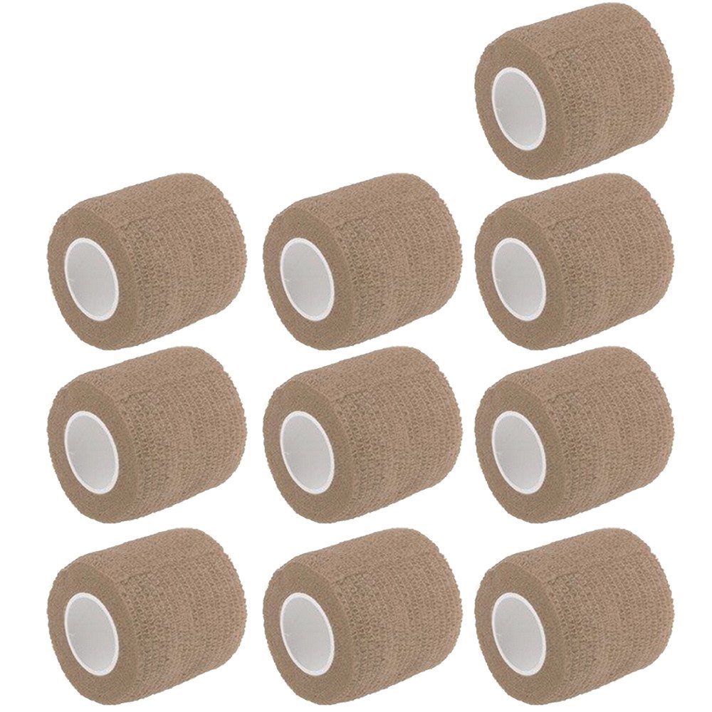 E Support pack of 10 rolls self-adhesive bandages, finger patches, wound dressing self-adhesive bandage, waterproof 4.5 m x 5 cm, Naked