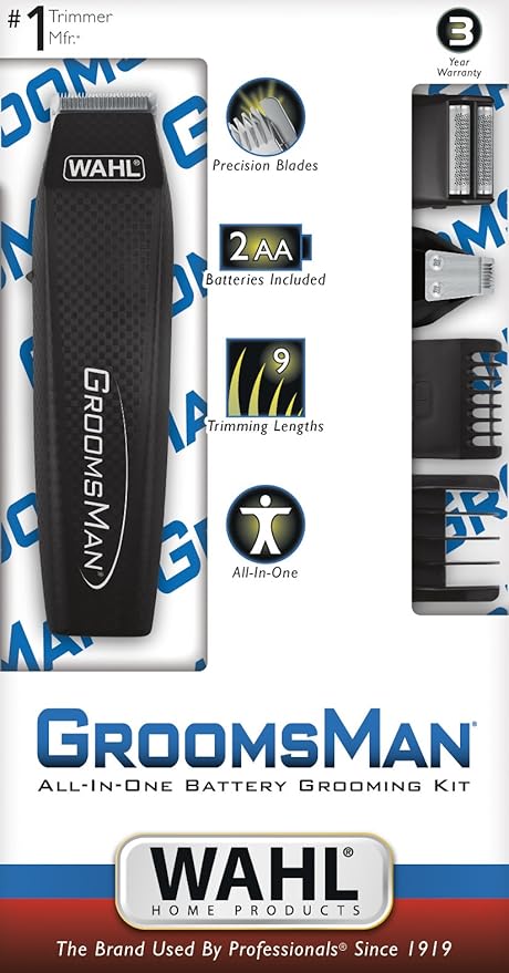 wahl groomsman all in one battery grooming kit