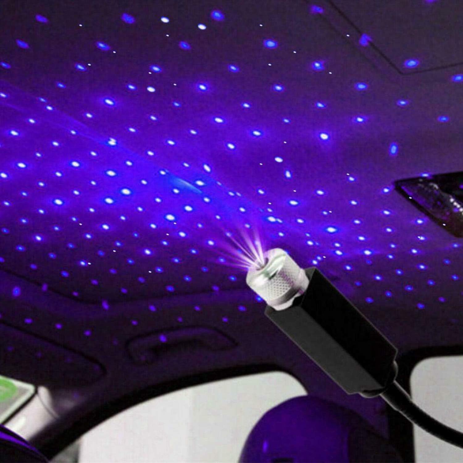 Star Projector Night Light, Auto Roof Lights, Adjustable Romantic Galaxy Flexible Interior Car Lights, Portable USB Night Lamp Decorations for Car, Ceiling, Bedroom, Party - Violet