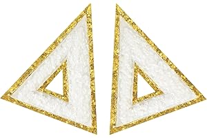 SOYCEV 2PCS Iron on Greek Letter Patches White Chenille Greek Letter Patches Sorority Greek Patches (Delta)