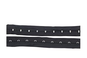KUYLENT 5 Yards Pair Single Hook and Eye Tape Trim for Sewing Quilting Corset Bra Renaissance Dance Bridal Costumes (Black Color)