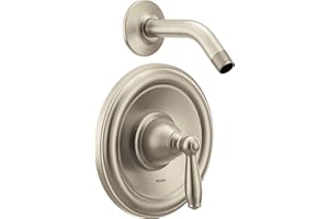 Moen Brantford Brushed Nickel Posi-Temp Pressure Balancing Shower Trim Kit Featuring Shower Lever Handle (Without Showerhead), Valve Required, T2152NHBN