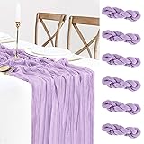6 Pack Light Purple Cheesecloth Table Runners, 10Ft