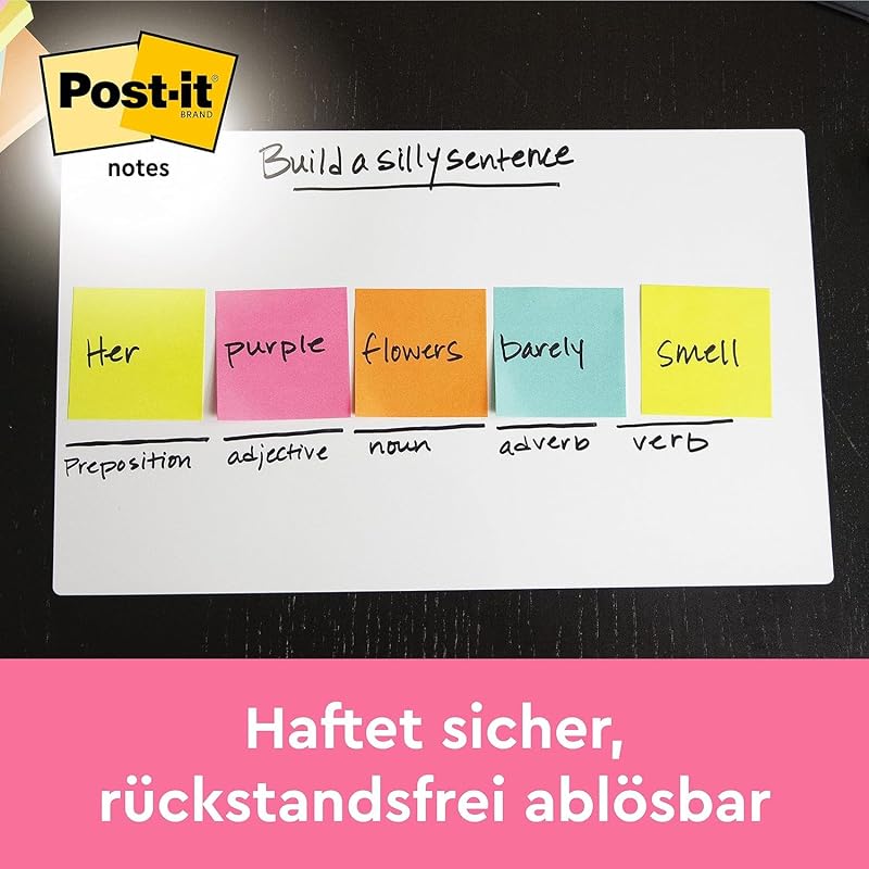 Notes Mini-Würfel, 400 Blatt, 51 x 51 mm, Blau, Grün, Pink, Gelb