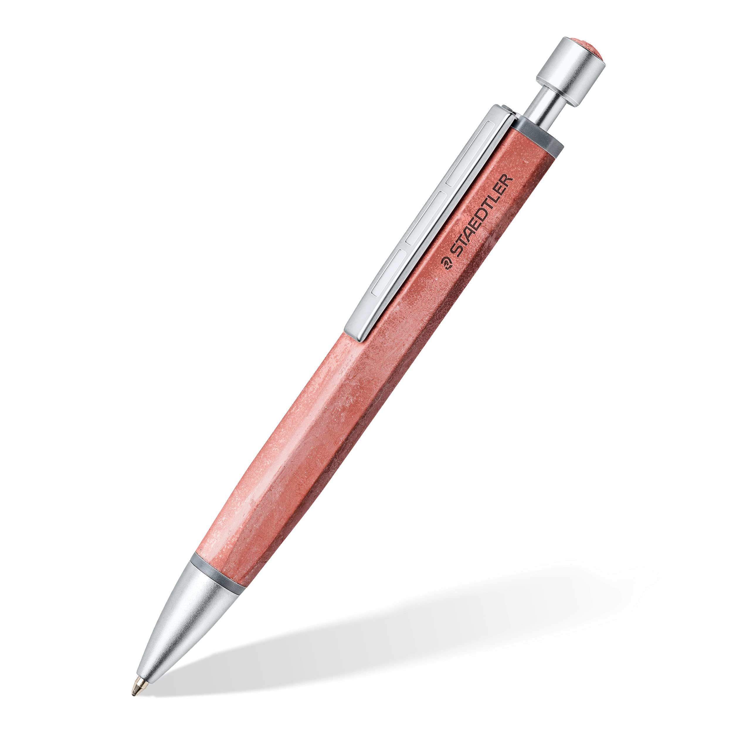 STAEDTLER 441CONB2-9 Concrete Premium Retractable Ballpoint Pen - Medium Line Width, Brick Red (Pack of 1)