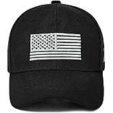 American Flag Baseball Cap for Men - Adjustable USA Patriotic Embroidery Hat with UV Protection