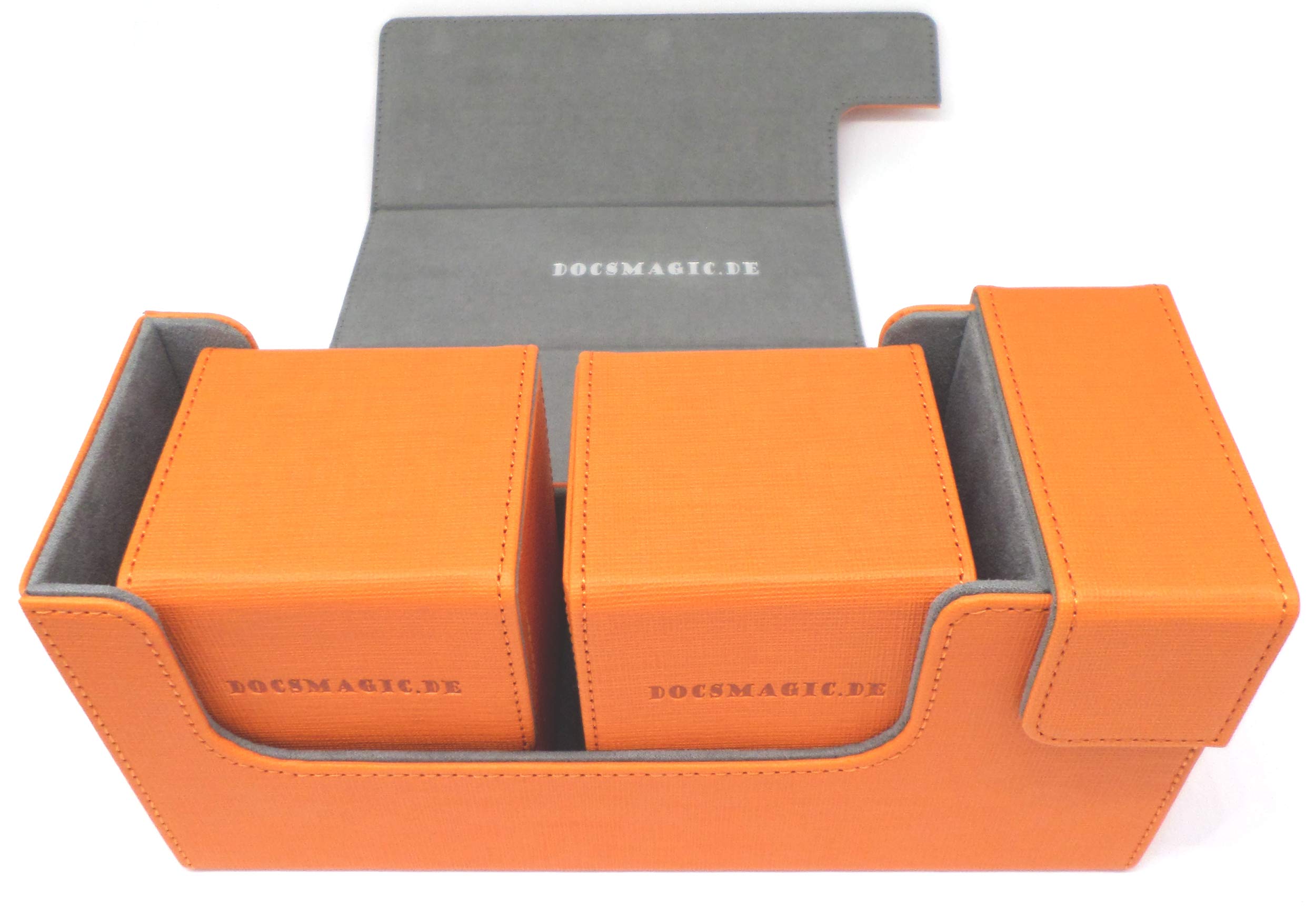 docsmagic.de Premium Magnetic Tray Long Box Orange Small + 2 Flip Boxes
