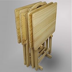 Casual Home 5pcs Tray Table Set, Natural