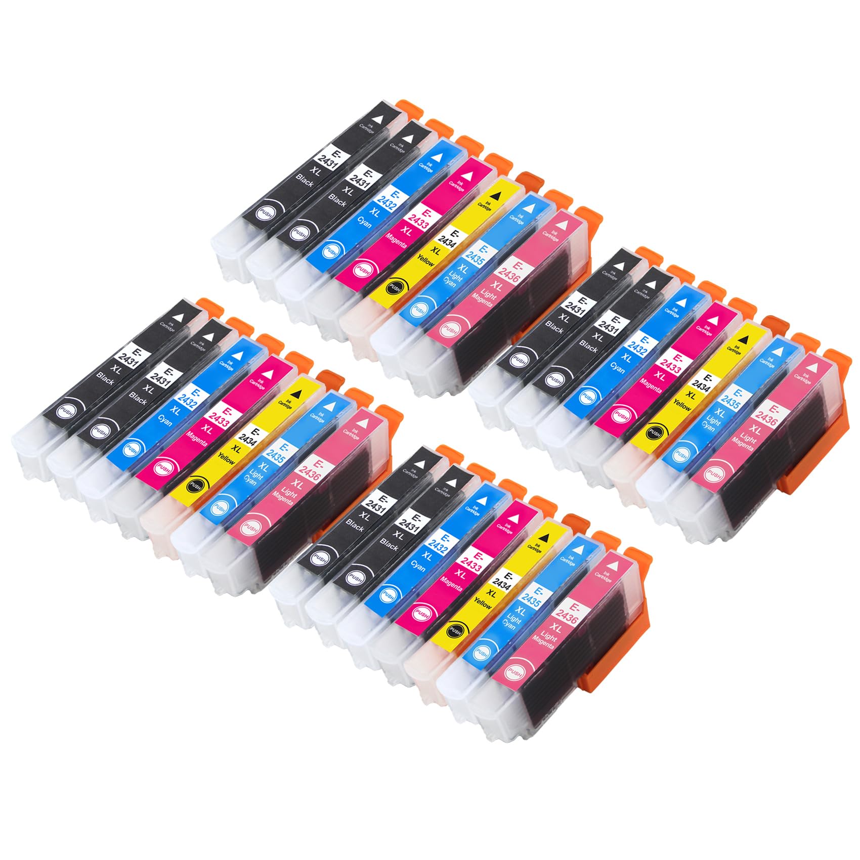 Go Inks Compatible 24XL Ink Cartridges Set with Extra Black – 28 Pack XL replaces T2438 for Epson Expression XP-55, XP-65, XP-750, XP-760, XP-850, XP-860, XP-950, XP-960, XP-970-12ml