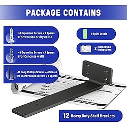 Goovilla Shelf Bracket, Heavy Duty Floating Shelf