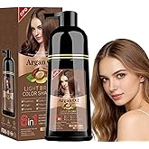 Busftlst Hair Dye Shampoo for Men and Women, Long Lasting & Coverage, Natual Color Shampoo, for Home Use, for Gray Hair for Women & Men (Light Brown)