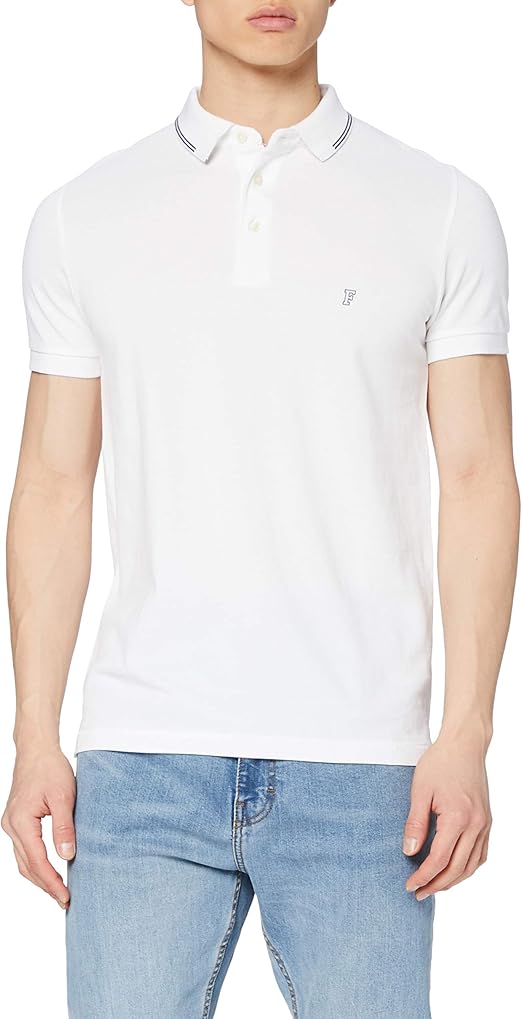 French Connection Men's Summer Black Tipping Polo Shirt