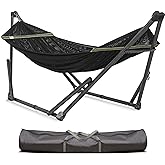 Tranquillo Uniki 3-Year Warranty Hammock Stand, Instant 30s Foldable Hammock with Stand, 550 lbs Capacity Camping Hammock for