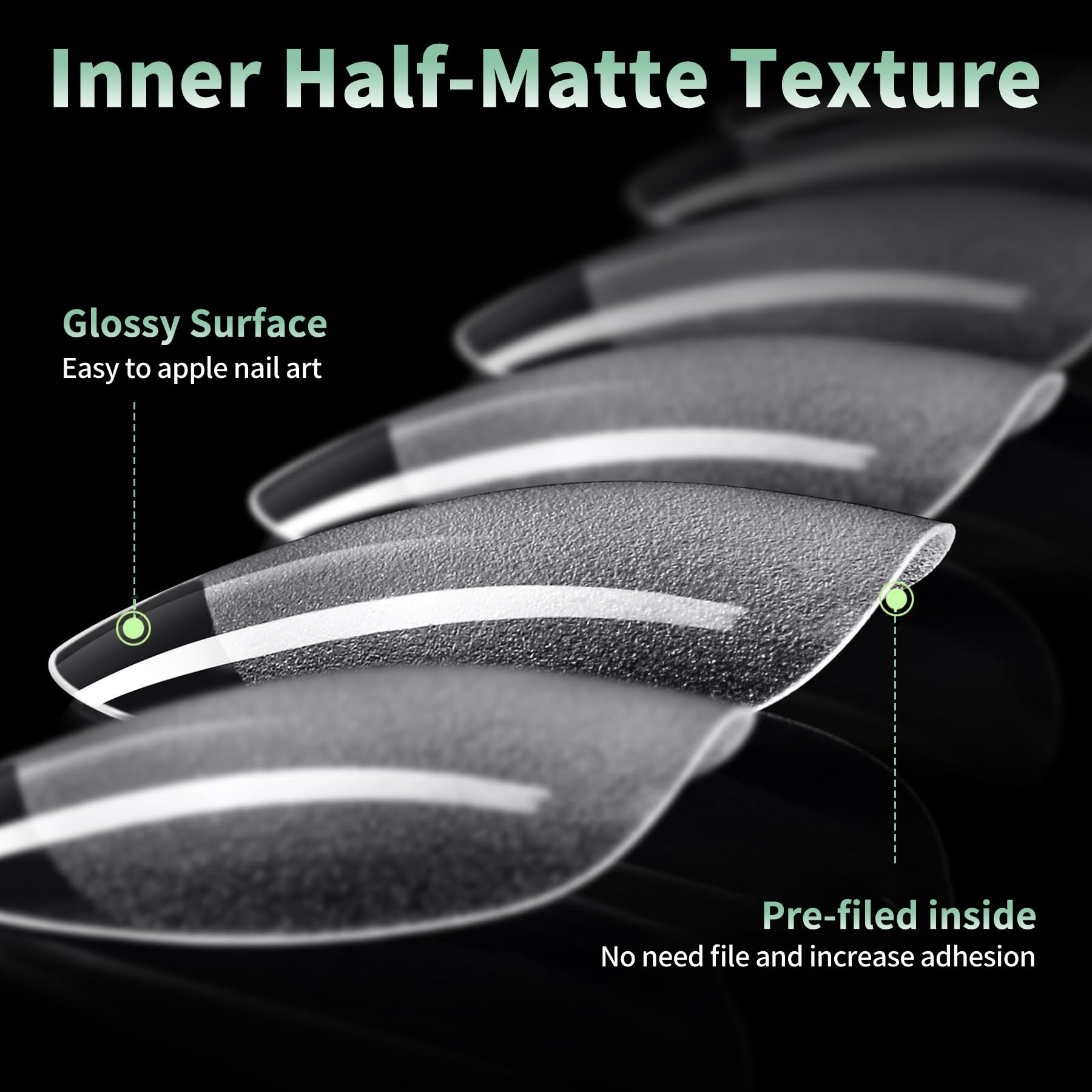 Extra Short Almond Nail Tips, 216pcs Acrylic Fake Nails Soft Gel Nail Tips, Full Cover Pre-Shaped Matte Clear Press on Nails for Extension, Diy at Home Manicure 12 Sizes - Image 8