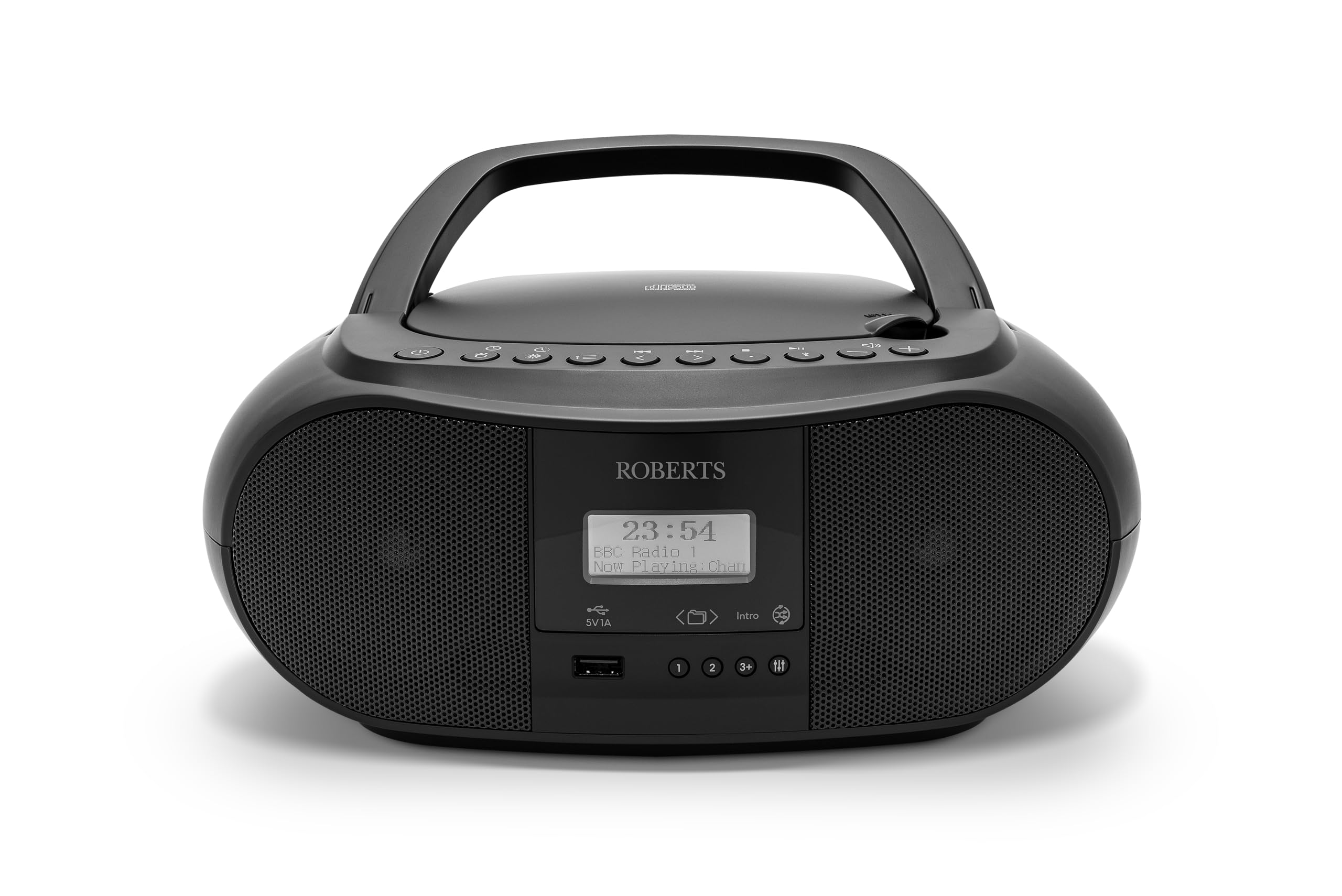 Roberts ZOOMBOX4 FM/DAB/DAB+ CD Boombox with Bluetooth, Black