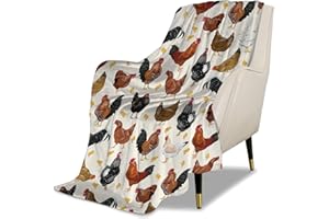 UGTEWXU Kids Cute Chicken Cartoon Print Throw Blanket for Boys and Girls 50"X40" Blanket with Rooster on It Suitable for All Season