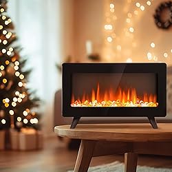 16" Freestanding Electric Fireplace Heater - Fire