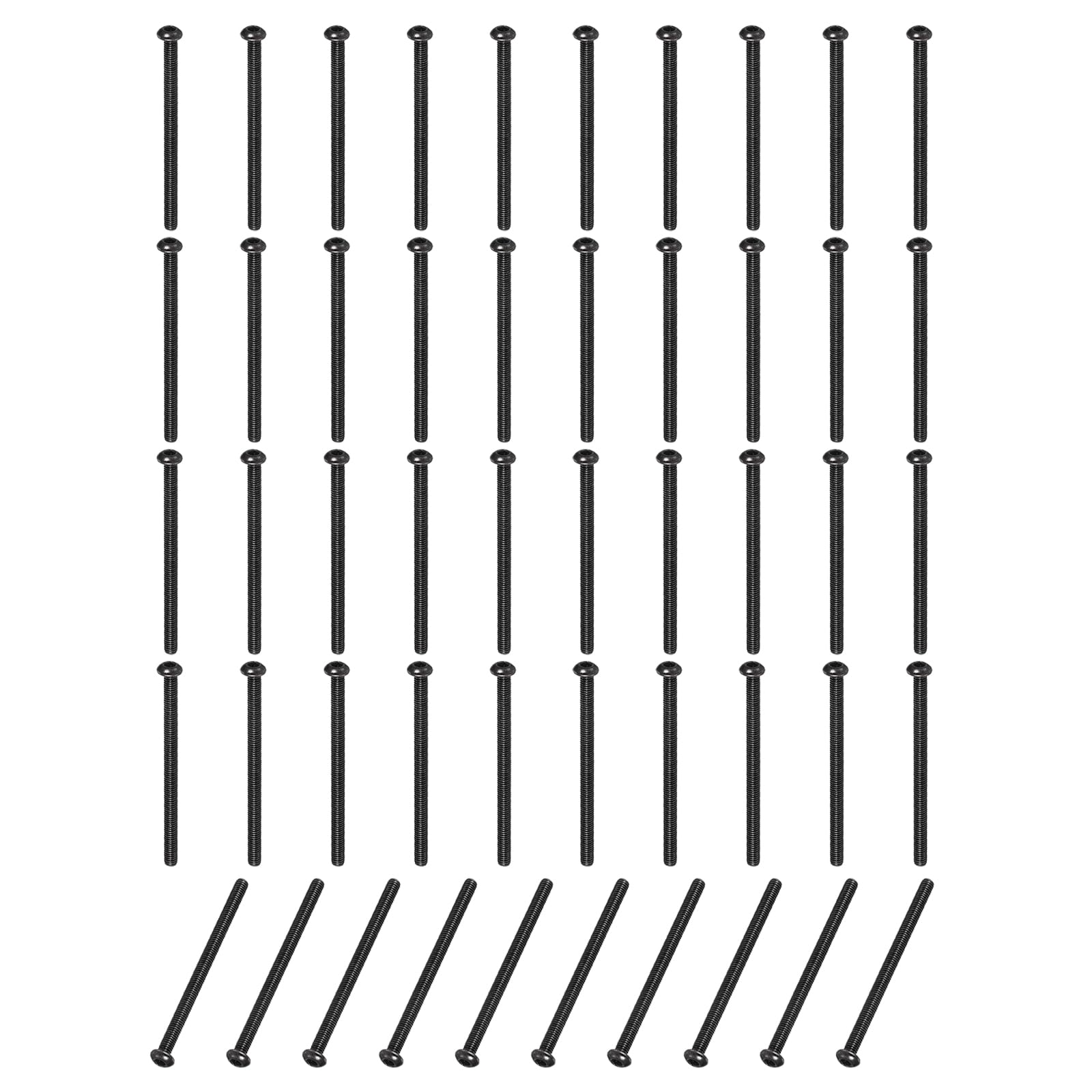 PATIKIL M3-0.5x46mm Button Head Socket Cap Bolts Screws, 50 Pcs 10.9 Grade Alloy Steel Hex Socket Cap Screws Hex Drive Full Machine Thread for Car Bike Ship Assembly Accessories