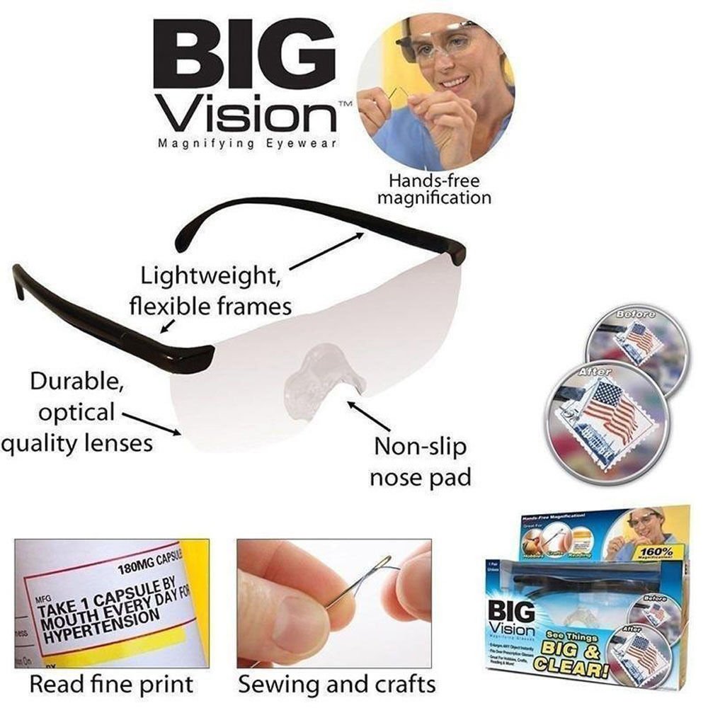 Big Vision Magnifying Glasses As Seen On TV Everything 160 Bigger