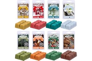Soulorigin Winter Scented Wax Melts, Scented Wax Cubes Set, Soy Wax Tarts for Warmer- Forest Pine，Spiced Apple Cider，Christma