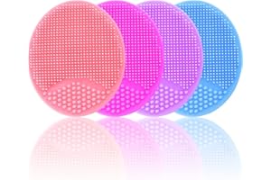 MR LION Baby Cradle Cap Brush, Baby Bath Brush, Silicone Massage Brush, Silicone Scrubbers Exfoliator Brush | The SkinSoother Baby Essential for Dry Skin, Cradle Cap and Eczema (Blue & Pink & Purple & Red)