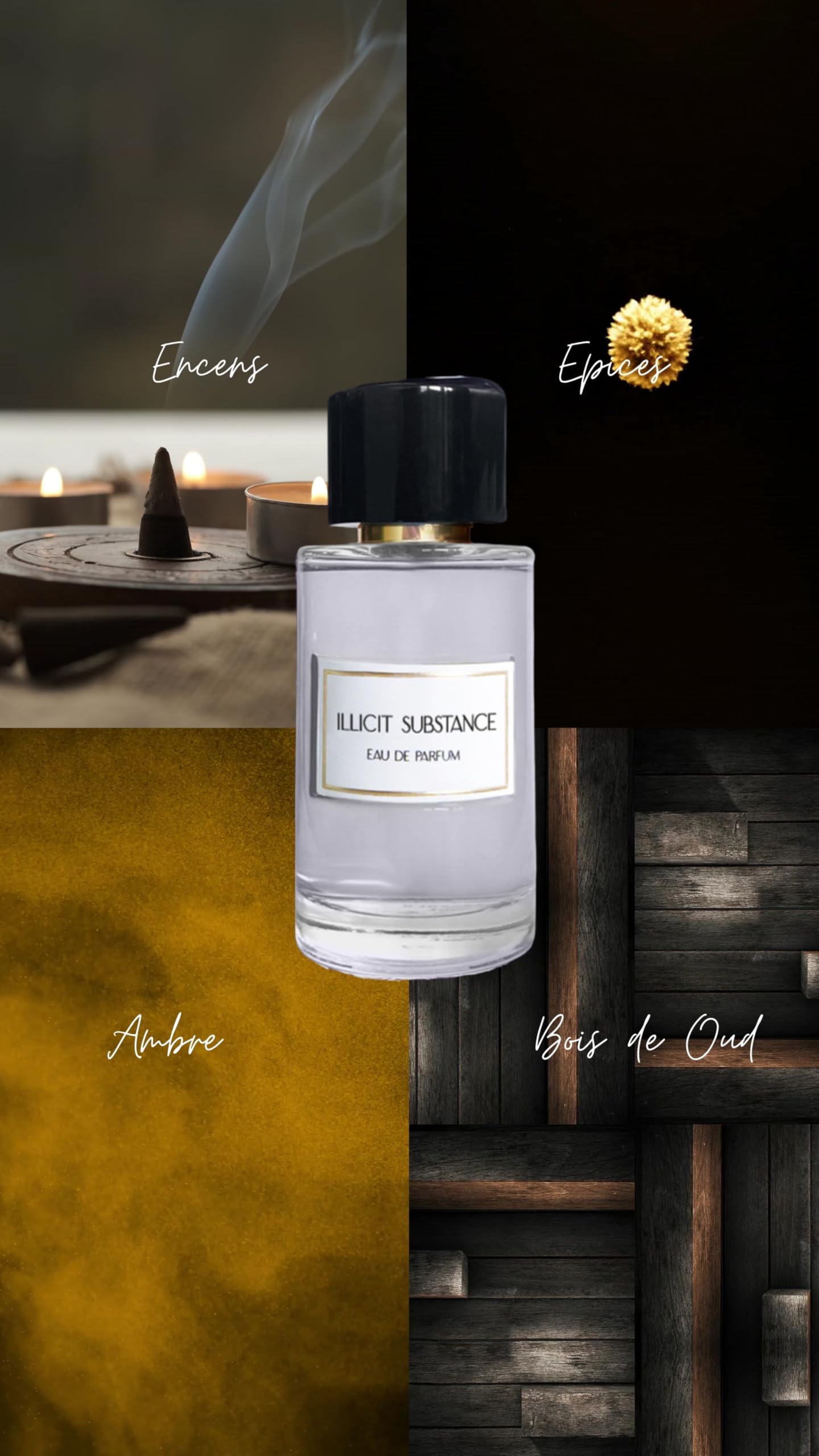 JEANNE ARTHES – Privatsammlung – Eau de Parfum „Illicit Substance“ – Holzig & Würzig – Amber, Oudholz – Zerstäuberflakon 100 ml – Hergestellt in Grasse 3