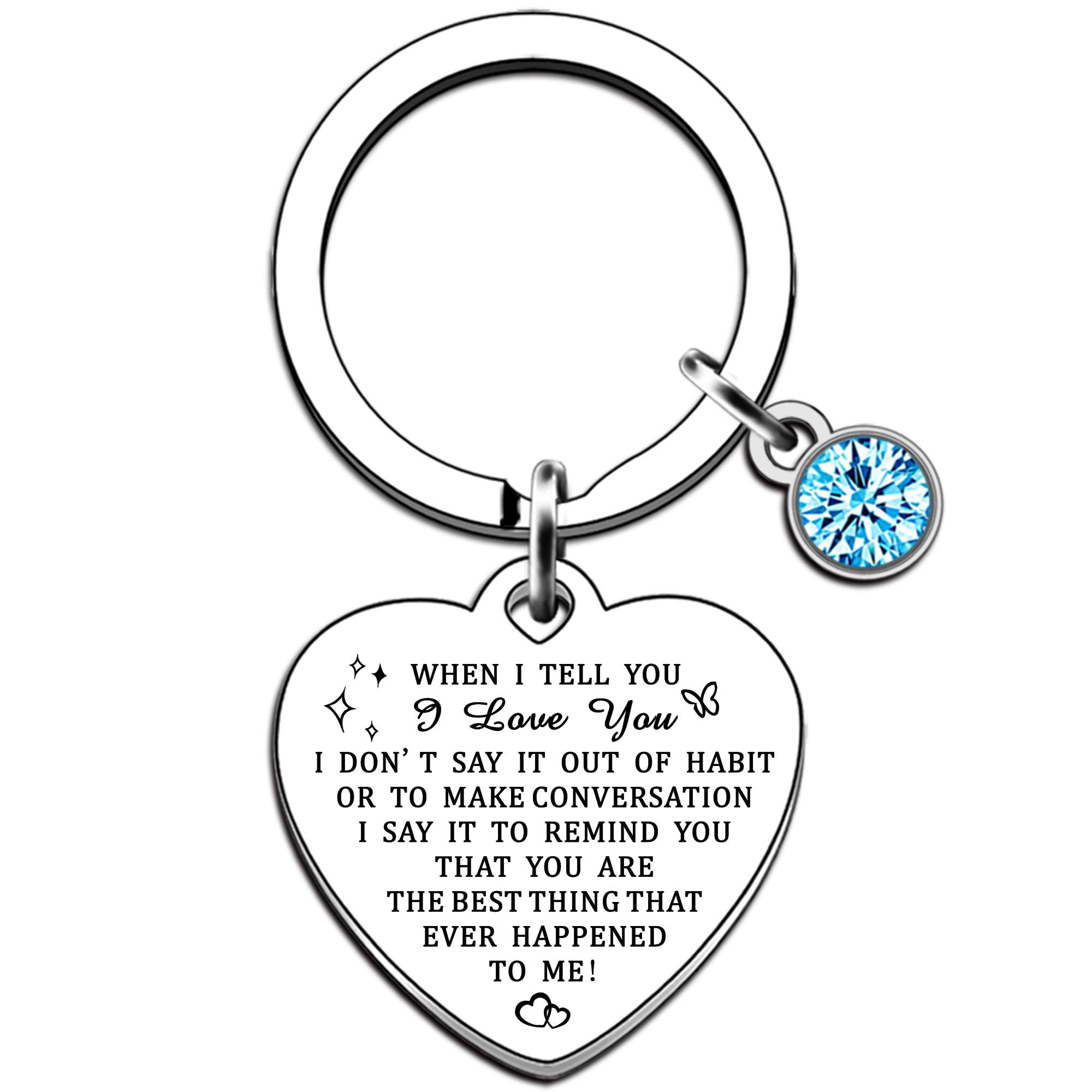 JMIMO Valentines Day Gifts Keyring for Women Anniversary Wedding Gifts for Wife Girlfriend Her When I Tell You I Love You Key Chain Couple Keyring Birthday Present