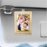 BWBWND Car Visor Picture Frame, Wooden Photo Frame Automotive Sun Visor Clips for Family Members, Drive Safe Vehicle Personalized Decor Hanging Photo Holder for Fathers Day Gift (We Love You)
