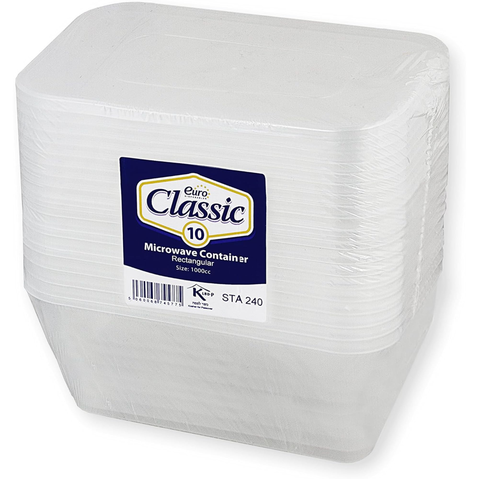 Euro Classic Essential Housewares 10 Food Containers with Lids - 1000ml. BPA-Free Leak-Proof Tupper ware Lunch Box Meal Prep Containers Reusable. Lunchbox Snack Box Food Storage Containers.