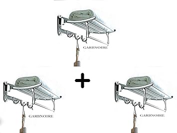 GARBNOIRE Platinum Stainless Steel Folding Towel Rack 1.5 feet Long for Bathroom | Towel Shelf | Towel Stand | Towel Hanger | Bathroom Accessories (Pack of 3)