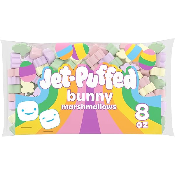 JET-PUFFED BUNNY SHAPED MARSHMALLOWS, 8 OZ BAG