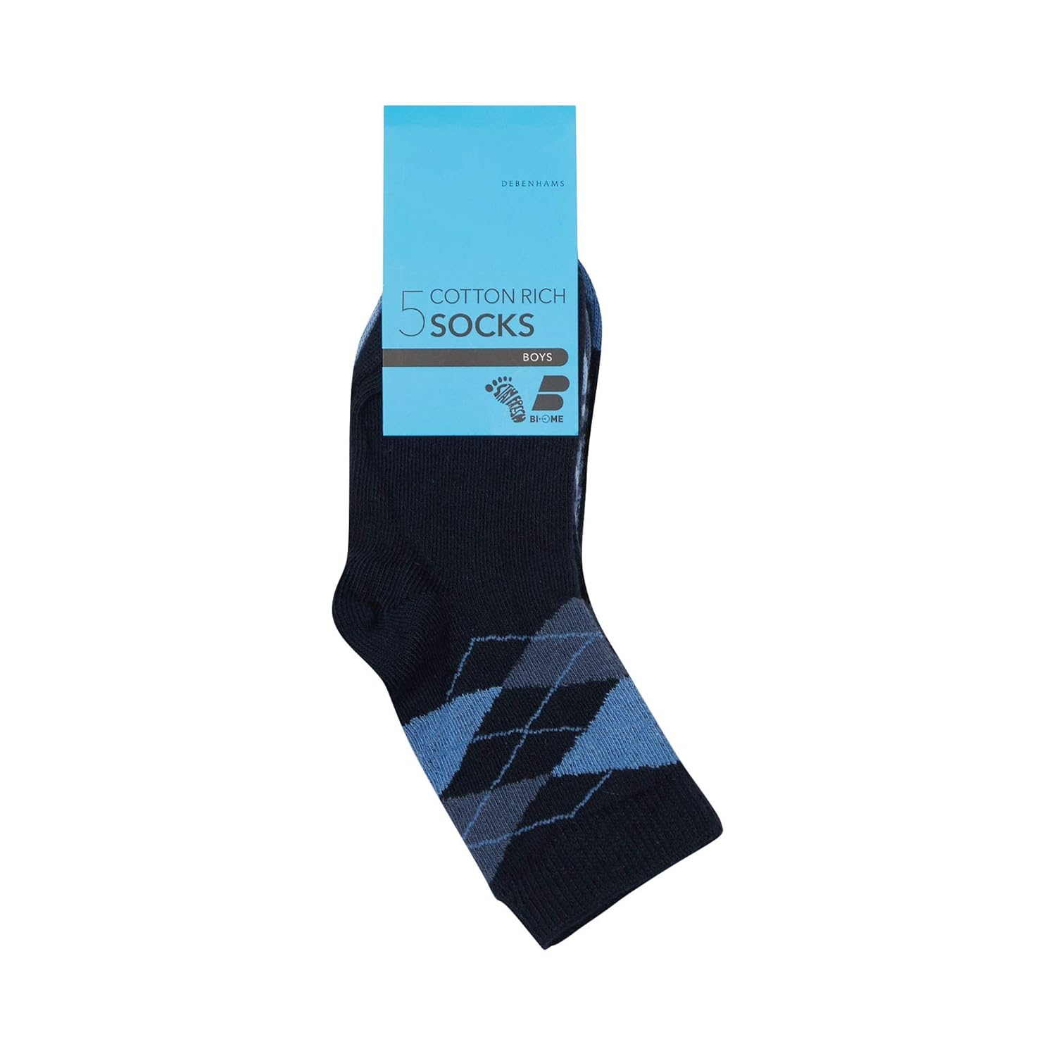 Debenhams Kids Boys Pack Of Five Navy Argyle And Striped Socks