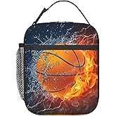 Cool Basketball Ball Lunch Bag For Boys Girls Reusable Lunch Box Insulated Meal Bags Portable Lunch Tote For Kids School Men Work Travel Picnic