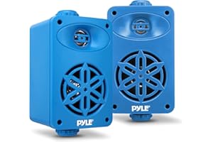 PyleUsa Indoor Outdoor Speakers Pair - 200 Watt Dual Waterproof 3.5” 2-Way Full Range System w/ 1/2” High Compliance Polymer 