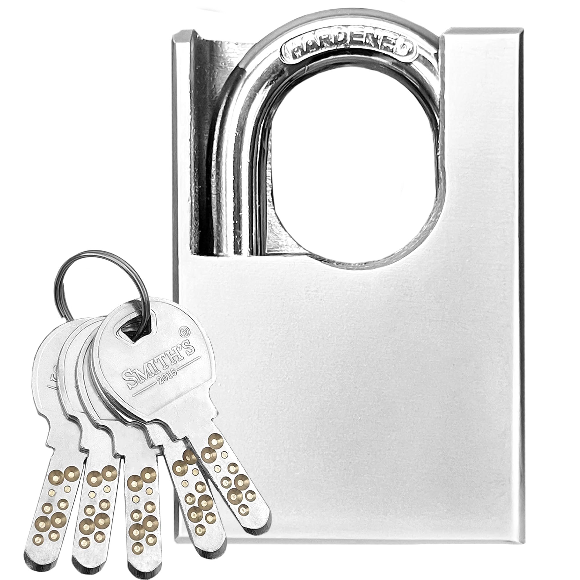 Heavy Duty Padlock by Smith’s® | 60mm x 40mm | 1 Pack | Alloy Steel | 5 Keys | Perfect for Warehouse, Container, Garage, Shutter, Gate, Chain, Shed Lock