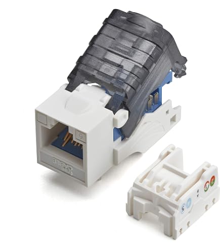 Monoprice Keystone Jack Cat5E Punch Down – Colore Blu, Conforme 568A/B, Per Pannello O Placche A Muro - 4