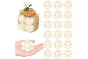 MTLEE 30 Sets Mini Bubble Candles Wedding Favors Gifts for Guests 1.57" x 1.38" Bubble Candles with Cards Dried Flowers DIY Gift Set for Baptism Party Bridal Shower Thank You Gifts (Ivory)
