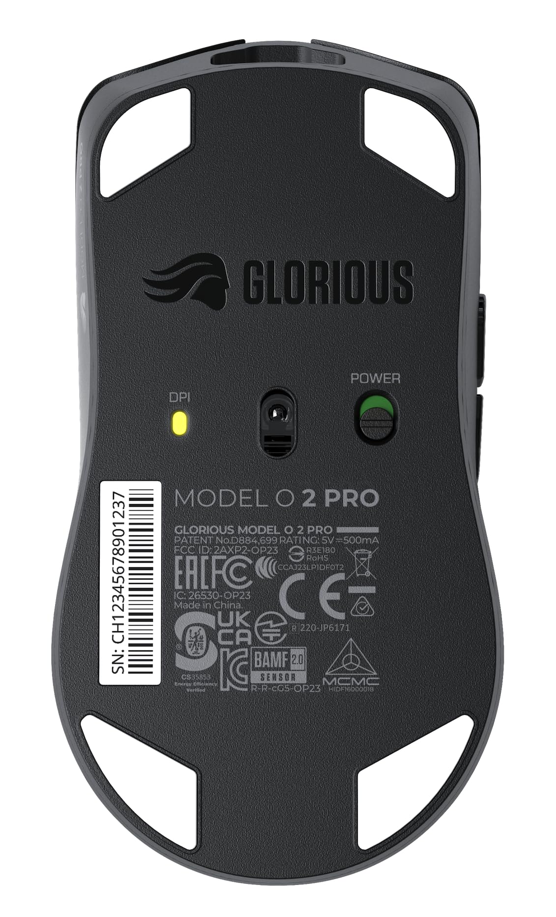 GLORIOUS Gaming Model O 2 PRO Wireless Gaming Mouse – 2,4 GHz Funk 1 ms Verzögerung, 100 Mio. Klicks, 57 g, Lange Akkulaufzeit, BAMF-2.0-Sensor mit 26k DPI, beidhändig, 6 Tasten, PTFE-Füße – Schwarz 8