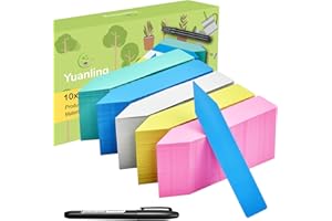 Plant Labels 1000 Pcs Yuanling for Seeding Plastic Waterproof Plant Name Tags Garden Labels Marker Garden Pots Stakes for Outdoor Potted Plants Belt Permanent Marking Pen(5 Colors)