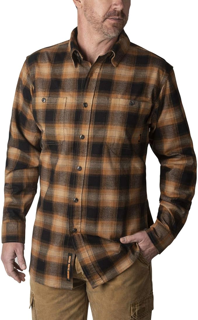 Walls Men's Longhorn Long Sleeve Midweight Stretch Flannel Shirt Work