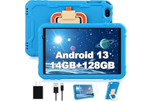 AOCWEI 2024 Tablet 10 inch Android 13 Tablets with Octa-Core, 14GB RAM 128GB ROM, 8000mAh Battery, Drop-Proof Case, TF 512GB, HD IPS Touchscreen, 5G/2.4G WiFi, Bluetooth 5.0, GPS, Split Screen Support -Blue