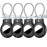4 Pack for AirTag Holder, TNSNK IPX8 Waterproof Airtag Keychain for Apple AirTag 1st & 2nd Generation, Shockproof Air tag Cas